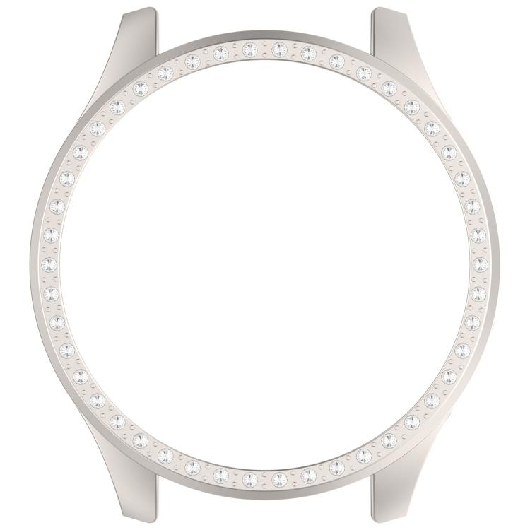 For Xiaomi Watch 5 Single Row Diamond Half Coverage Hollow PC Watch Protective Case