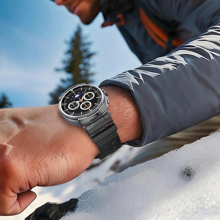 For Samsung Galaxy Watch8 / Watch8 Classic Breathable Dual Row Perforated Silicone Watch Band