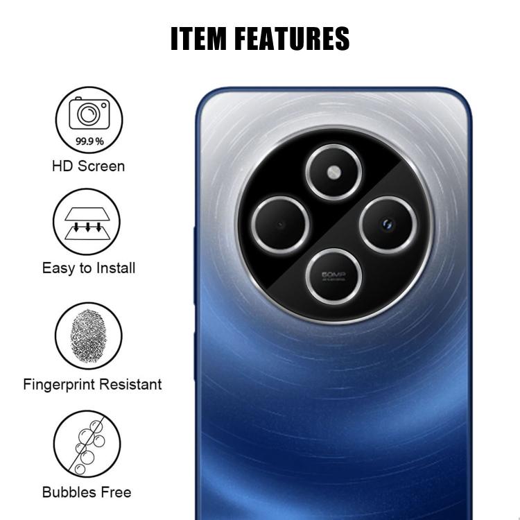 For Redmi 14C Kalebol Silk-Screened HD Anti-Fingerprint AR Integrated Camera Lens Tempered Glass Film