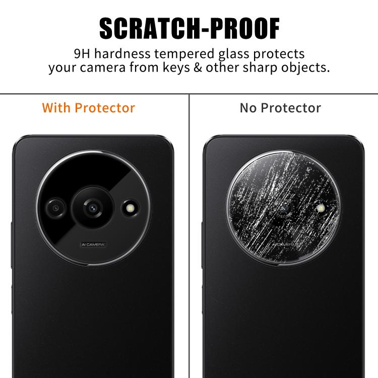 For Redmi A3 Kalebol Silk-Screened HD Anti-Fingerprint AR Integrated Camera Lens Tempered Glass Film