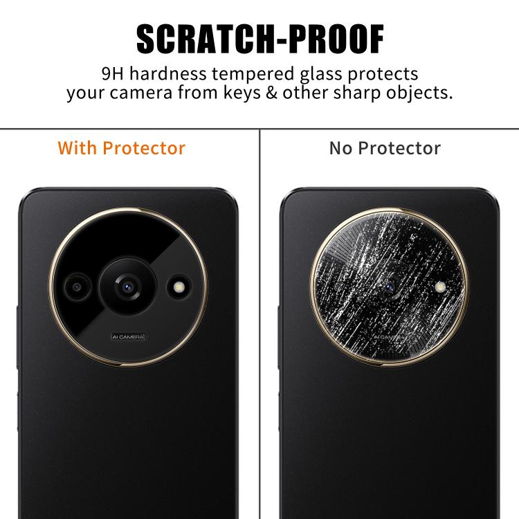 For Redmi A3x Kalebol Silk-Screened HD Anti-Fingerprint AR Integrated Camera Lens Tempered Glass Film