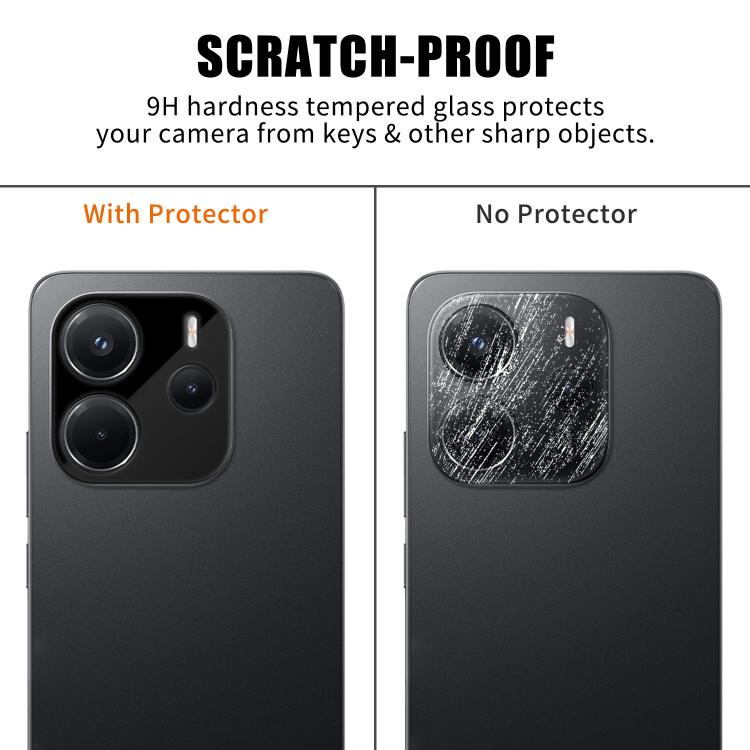 For Redmi Note 14 4G Kalebol Silk-Screened HD Anti-Fingerprint AR Integrated Camera Lens Tempered Glass Film