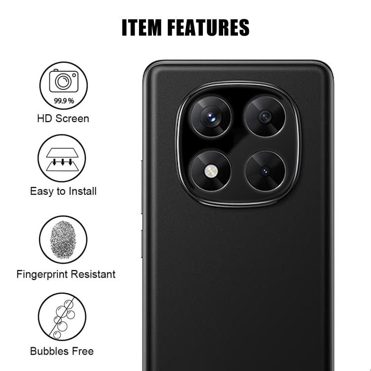 For Redmi Note 14 Pro 4G Kalebol Silk-Screened HD Anti-Fingerprint AR Integrated Camera Lens Tempered Glass Film