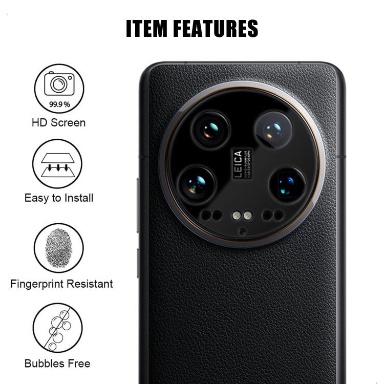 For Xiaomi 14 Ultra Kalebol Silk-Screened HD Anti-Fingerprint AR Integrated Camera Lens Tempered Glass Film