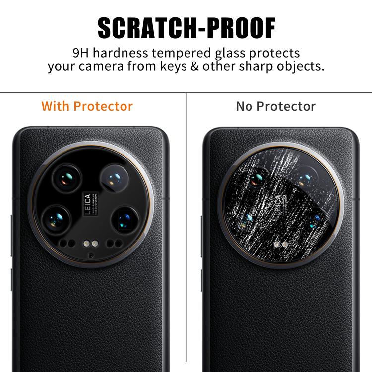 For Xiaomi 14 Ultra Kalebol Silk-Screened HD Anti-Fingerprint AR Integrated Camera Lens Tempered Glass Film