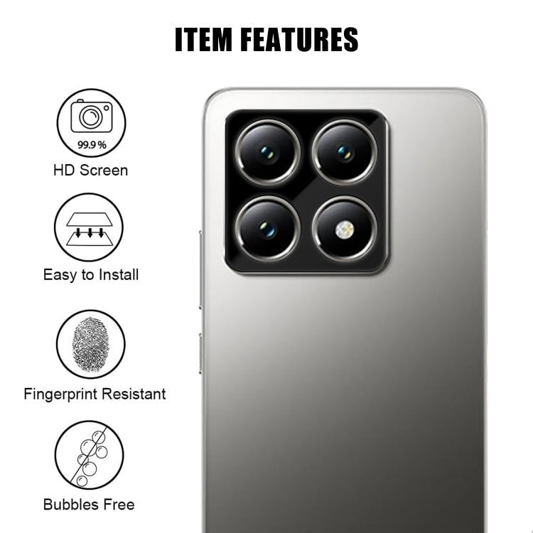 For Xiaomi 14T Kalebol Silk-Screened HD Anti-Fingerprint AR Integrated Camera Lens Tempered Glass Film
