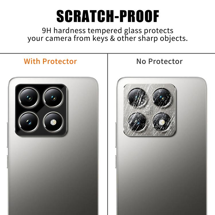 For Xiaomi 14T Kalebol Silk-Screened HD Anti-Fingerprint AR Integrated Camera Lens Tempered Glass Film