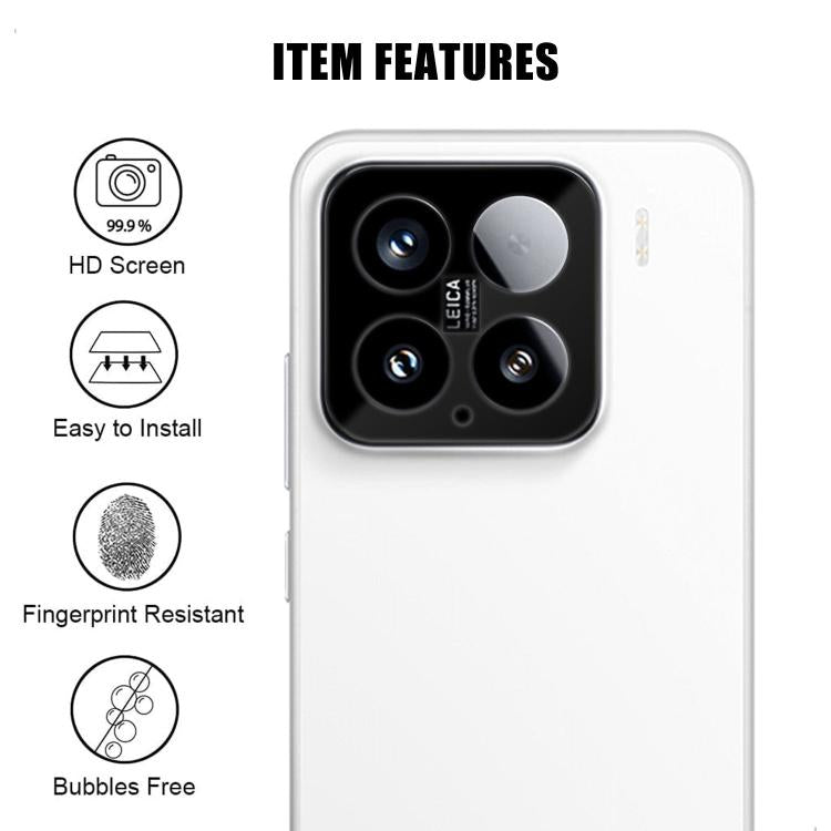 For Xiaomi 15 Kalebol Silk-Screened HD Anti-Fingerprint AR Integrated Camera Lens Tempered Glass Film
