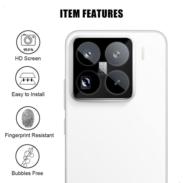 For Xiaomi 15 Pro Kalebol Silk-Screened HD Anti-Fingerprint AR Integrated Camera Lens Tempered Glass Film