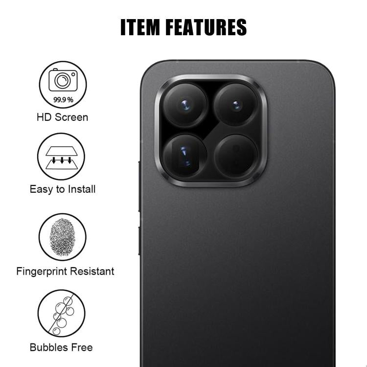 For Xiaomi 15T Kalebol Silk-Screened HD Anti-Fingerprint AR Integrated Camera Lens Tempered Glass Film