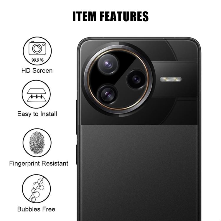 For Xiaomi Poco F7 Ultra Kalebol Silk-Screened HD Anti-Fingerprint AR Integrated Camera Lens Tempered Glass Film