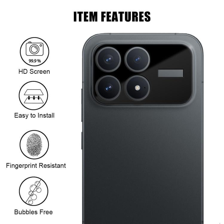 For Redmi K90 / Poco F8 Pro Kalebol Silk-Screened HD Anti-Fingerprint AR Integrated Camera Lens Tempered Glass Film
