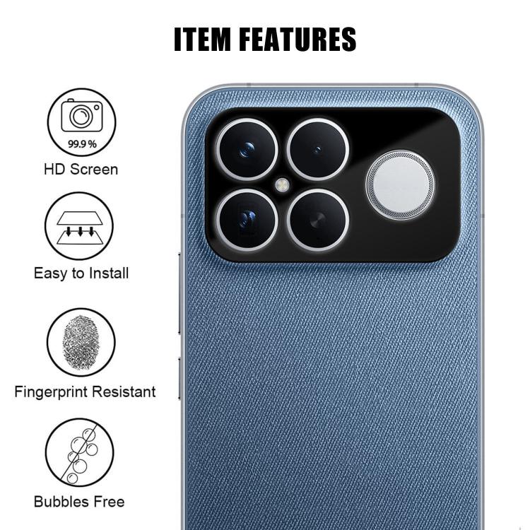 For Redmi K90 Pro Max / Poco F8 Ultra Kalebol Silk-Screened HD Anti-Fingerprint AR Integrated Camera Lens Tempered Glass Film