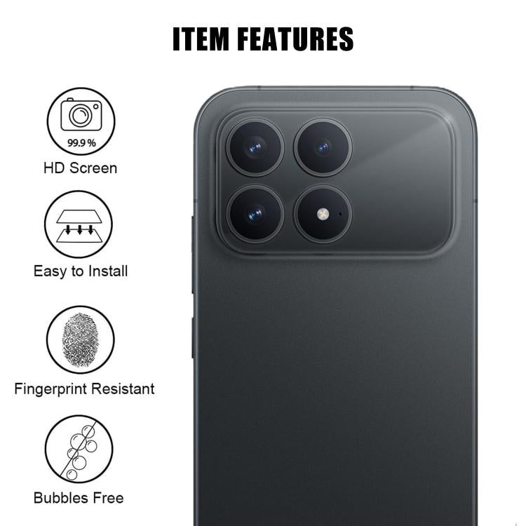 For Redmi K90 / Poco F8 Pro Kalebol Transparent HD Anti-Fingerprint AR Integrated Camera Lens Tempered Glass Film