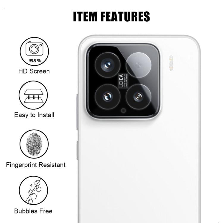 For Xiaomi 15 Kalebol Transparent HD Anti-Fingerprint AR Integrated Camera Lens Tempered Glass Film