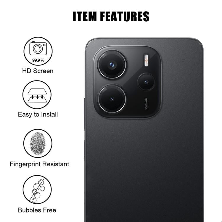 For Redmi Note 14 5G Kalebol Transparent HD Anti-Fingerprint AR Integrated Camera Lens Tempered Glass Film