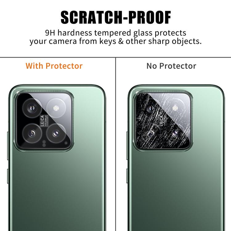 For Xiaomi 14 Kalebol Transparent HD Anti-Fingerprint AR Integrated Camera Lens Tempered Glass Film
