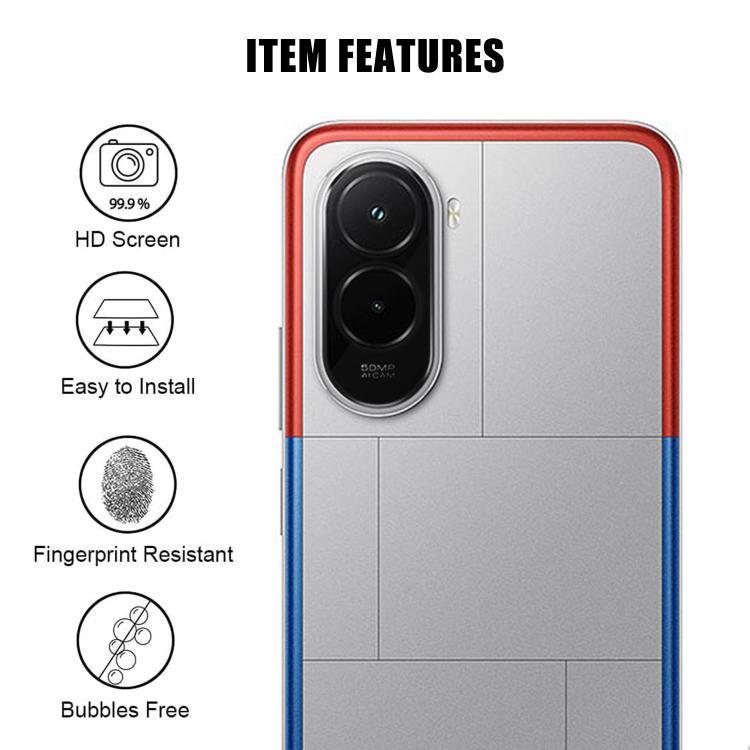 For Xiaomi Poco M7 4G / M7 Pius 5G Kalebol Transparent HD Anti-Fingerprint AR Integrated Camera Lens Tempered Glass Film