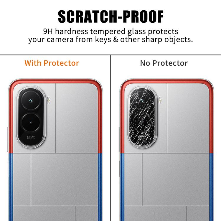 For Xiaomi Poco M7 4G / M7 Pius 5G Kalebol Transparent HD Anti-Fingerprint AR Integrated Camera Lens Tempered Glass Film