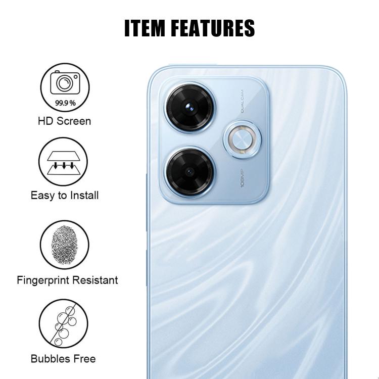 For Redmi 13x Kalebol Transparent HD Anti-Fingerprint AR Integrated Camera Lens Tempered Glass Film