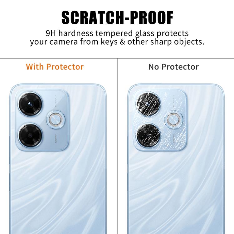For Redmi 13x Kalebol Transparent HD Anti-Fingerprint AR Integrated Camera Lens Tempered Glass Film