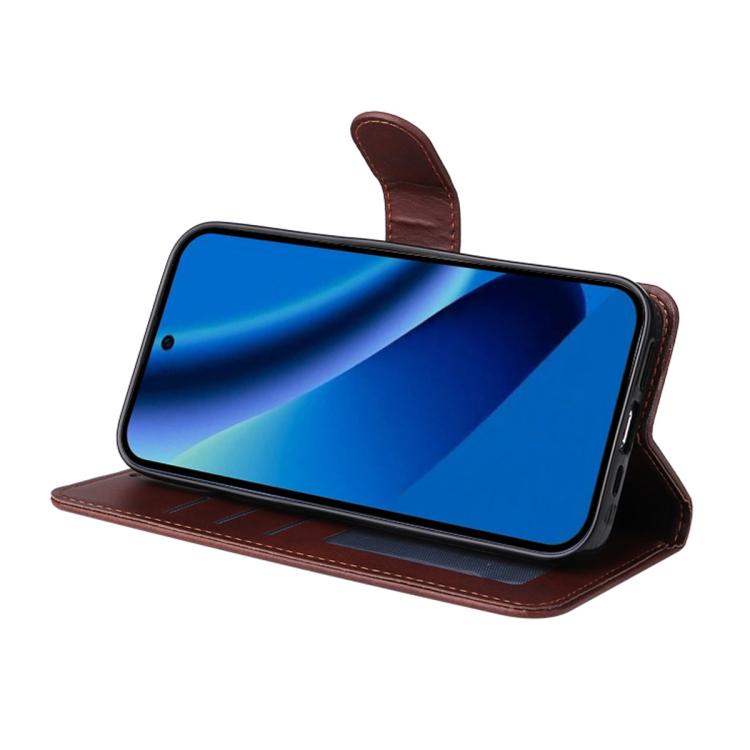 For Google Pixel 10a ENKAY Card Wallet Calf Texture Leather Phone Case with Screen Film