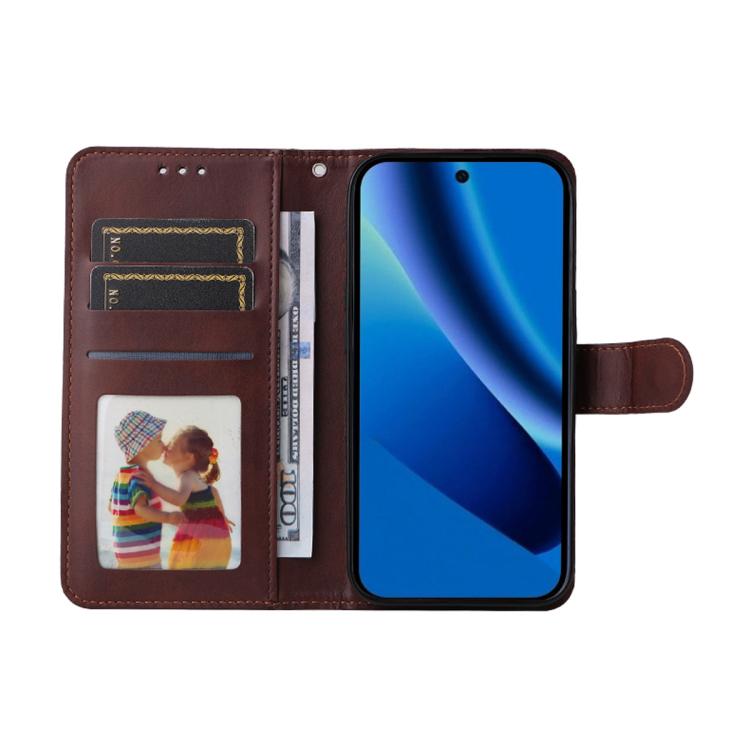For Google Pixel 10a ENKAY Card Wallet Calf Texture Leather Phone Case with Screen Film