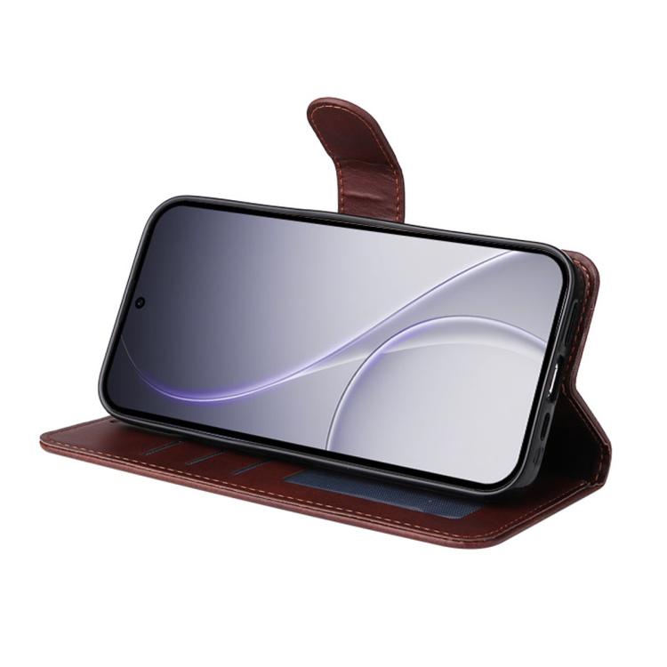 For OPPO Reno15 Pro Max Global ENKAY Card Wallet Calf Texture Leather Phone Case with Screen Film