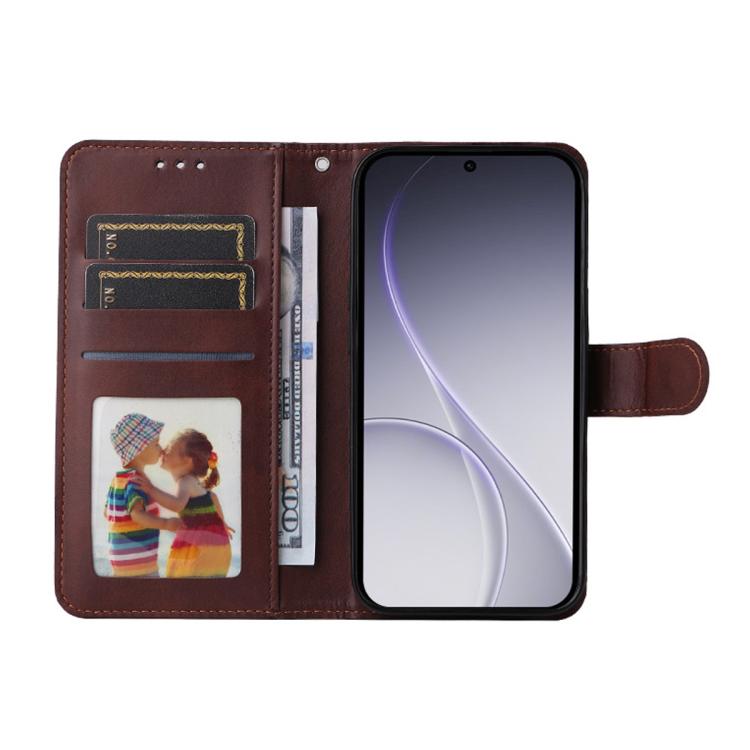 For OPPO Reno15 Global ENKAY Card Wallet Calf Texture Leather Phone Case with Screen Film