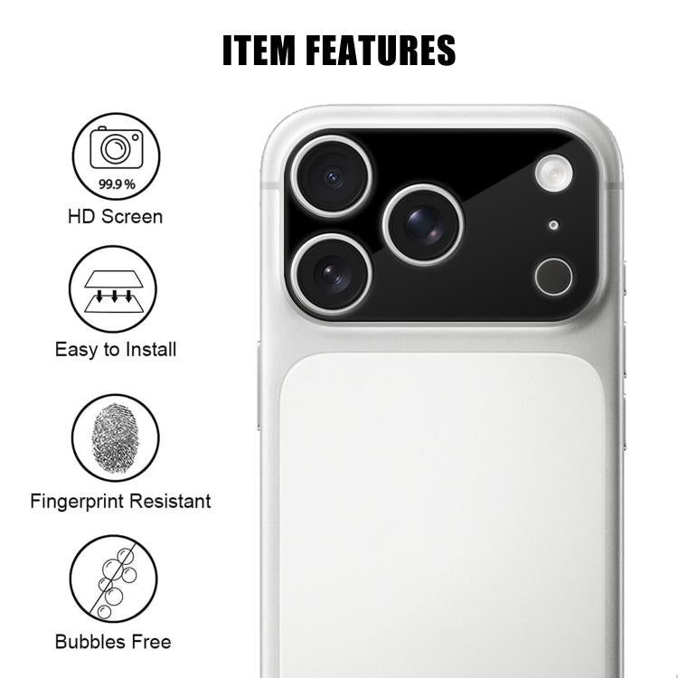 For iPhone 17 Pro Max Kalebol Silk-Screened HD Anti-Fingerprint AR Integrated Camera Lens Tempered Glass Film