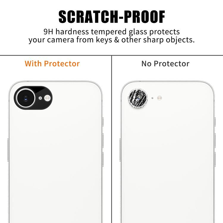 For iPhone 17e / 16e Kalebol Silk-Screened HD Anti-Fingerprint AR Integrated Camera Lens Tempered Glass Film