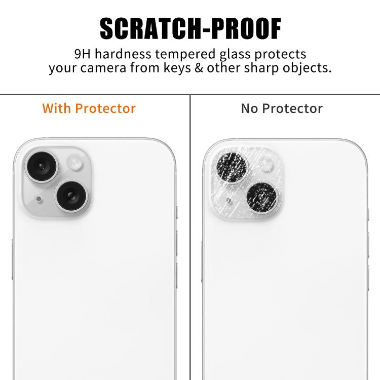 For iPhone 14 / 14 Plus Kalebol Transparent HD Anti-Fingerprint AR Integrated Camera Lens Tempered Glass Film
