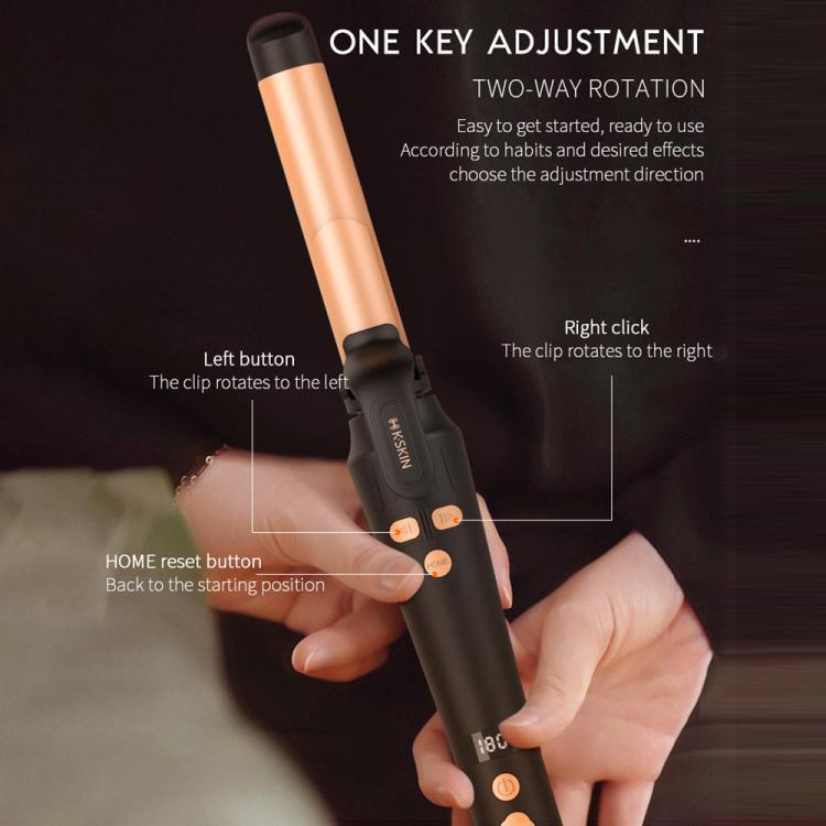 K-SKIN KD882B Automatic Rotating Hair Curler, Rapid Heating, 5-level Temperature Control, 32mm Curling Iron - UK Plug