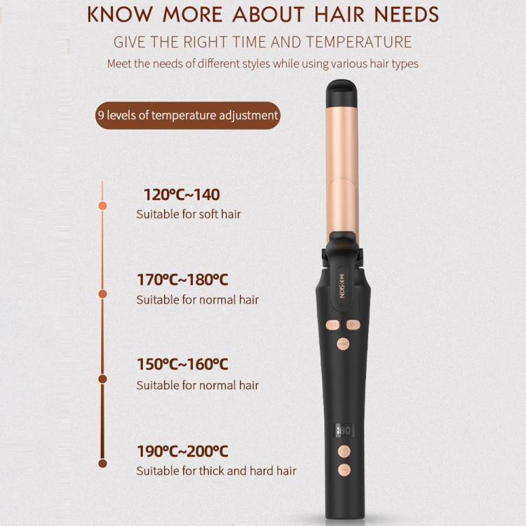 K-SKIN KD882B Automatic Rotating Hair Curler, Rapid Heating, 5-level Temperature Control, 32mm Curling Iron - UK Plug
