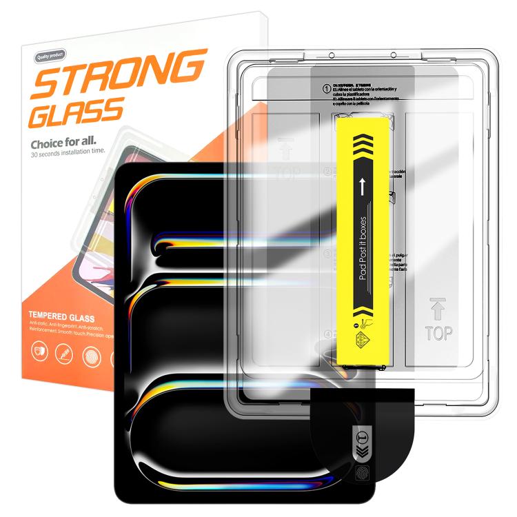 For iPad Pro 13 2025 / 2024 Easy Install Box Dust-Free HD Curved Edge Anti-Fingerprint Tempered Glass Tablet Film