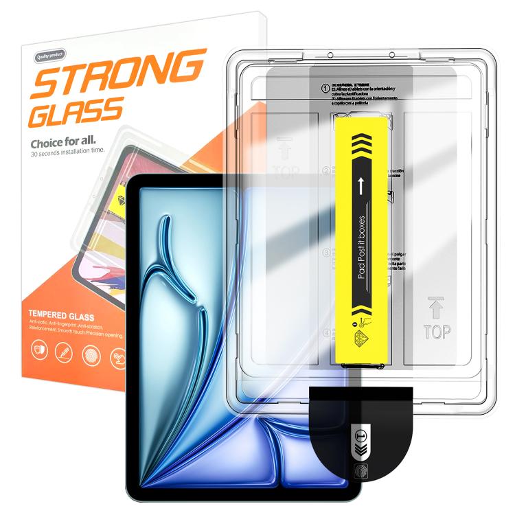 For iPad Air 11 2026 / 2025 / 2024 Easy Install Box Dust-Free HD Curved Edge Anti-Fingerprint Tempered Glass Tablet Film