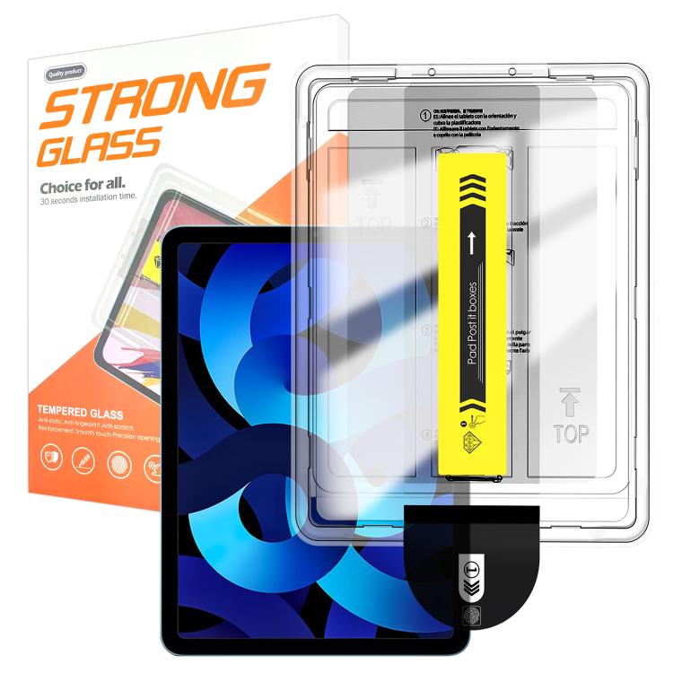 For iPad 10.2 2021 / 2020 / 2019 Easy Install Box Dust-Free HD Curved Edge Anti-Fingerprint Tempered Glass Tablet Film