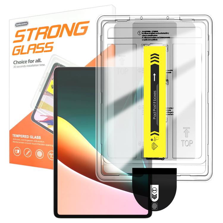 For Xiaomi Pad 5 Easy Install Box Dust-Free HD Curved Edge Anti-Fingerprint Tempered Glass Tablet Film