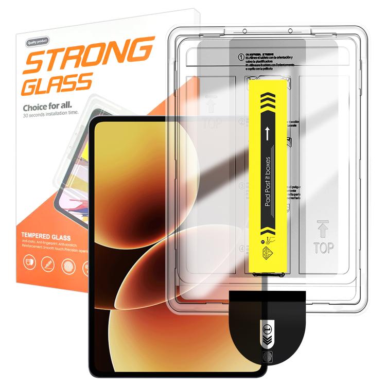 For Xiaomi Pad 7 / 7 Pro / 8 / 8 Pro Easy Install Box Dust-Free HD Curved Edge Anti-Fingerprint Tempered Glass Tablet Film