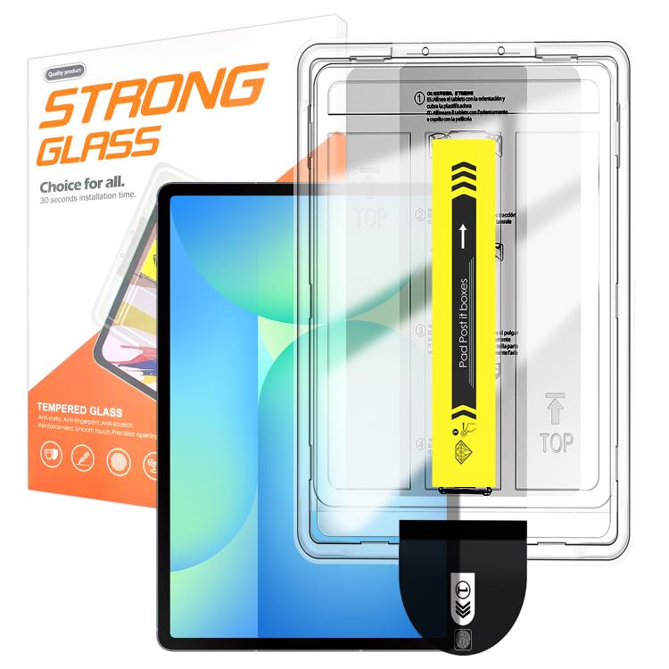 For Galaxy Tab S10 FE+ Easy Install Box Dust-Free HD Curved Edge Anti-Fingerprint Tempered Glass Tablet Film