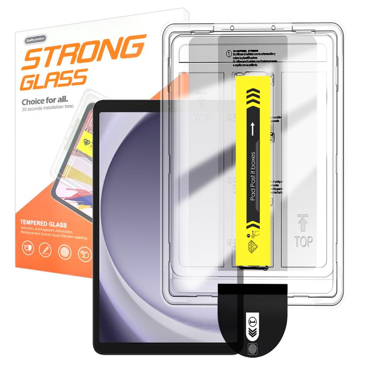 For Galaxy Tab A9+ Easy Install Box Dust-Free HD Curved Edge Anti-Fingerprint Tempered Glass Tablet Film