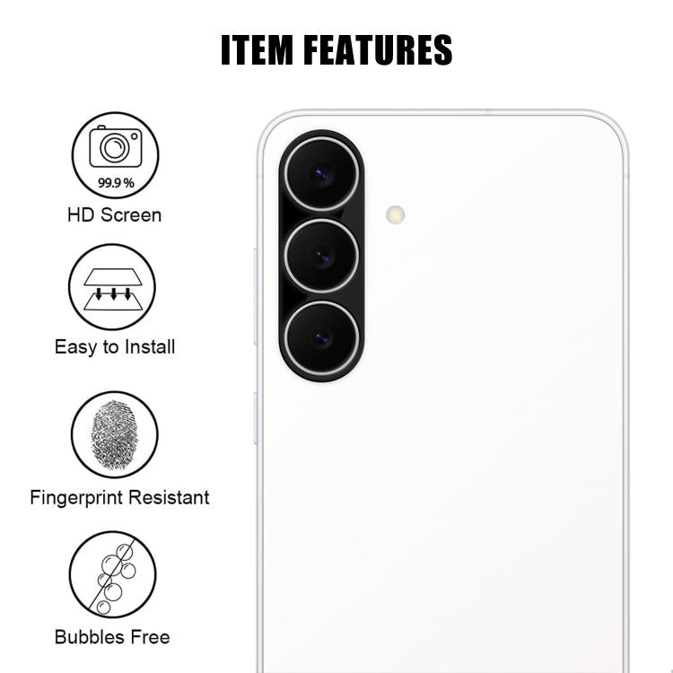 For Samsung Galaxy S25 FE 5G Kalebol Silk-Screened HD Anti-Fingerprint AR Integrated Camera Lens Tempered Glass Film