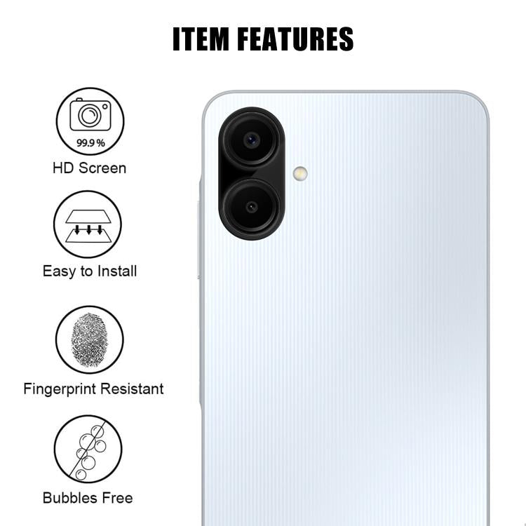 For Samsung Galaxy A06 4G / 5G Kalebol Silk-Screened HD Anti-Fingerprint AR Integrated Camera Lens Tempered Glass Film