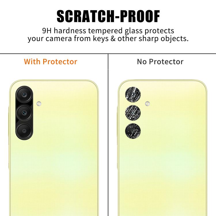 For Samsung Galaxy A25 5G Kalebol Silk-Screened HD Anti-Fingerprint AR Integrated Camera Lens Tempered Glass Film