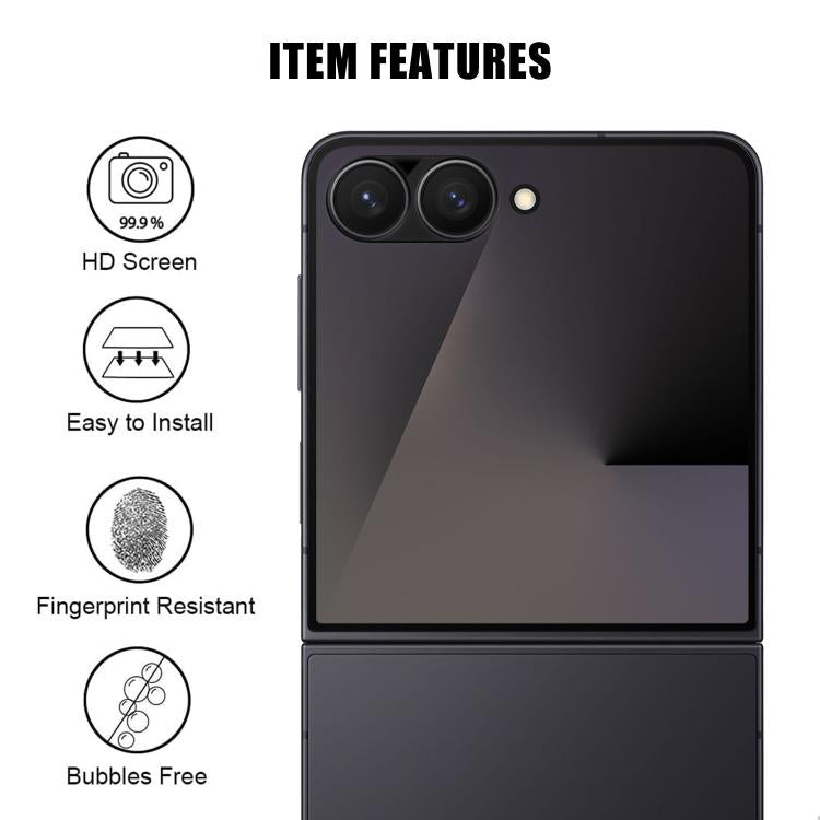 For Samsung Galaxy Z Flip7 5G Kalebol Silk-Screened HD Anti-Fingerprint AR Integrated Camera Lens Tempered Glass Film