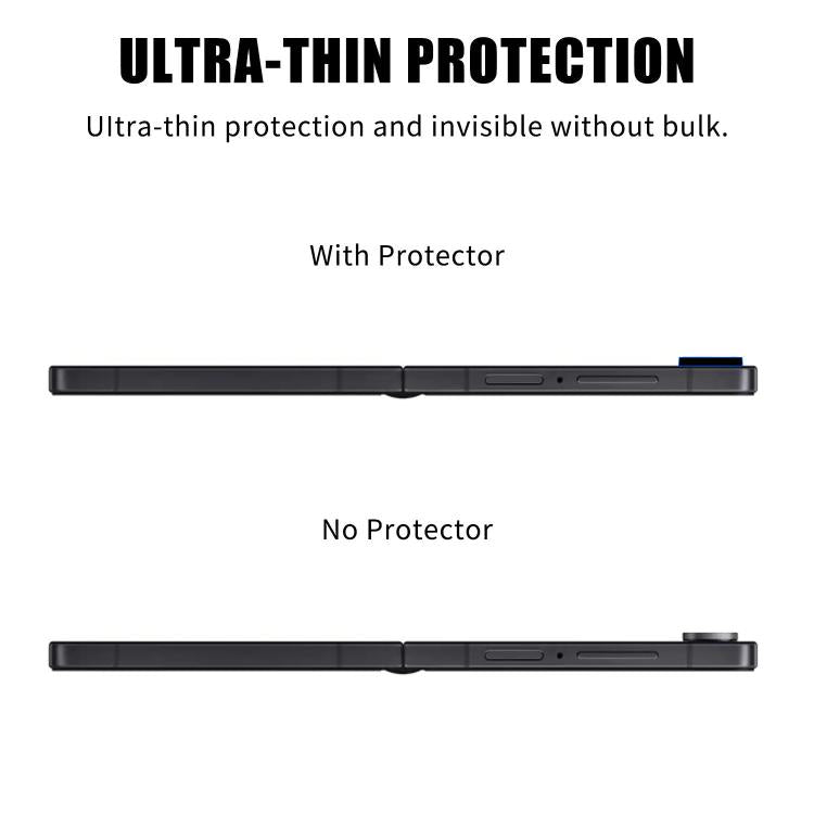 For Samsung Galaxy Z Flip7 5G Kalebol Silk-Screened HD Anti-Fingerprint AR Integrated Camera Lens Tempered Glass Film