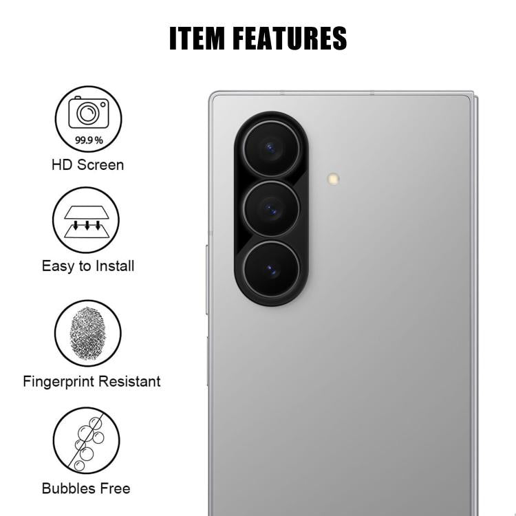 For Samsung Galaxy Z Fold7 5G Kalebol Silk-Screened HD Anti-Fingerprint AR Integrated Camera Lens Tempered Glass Film