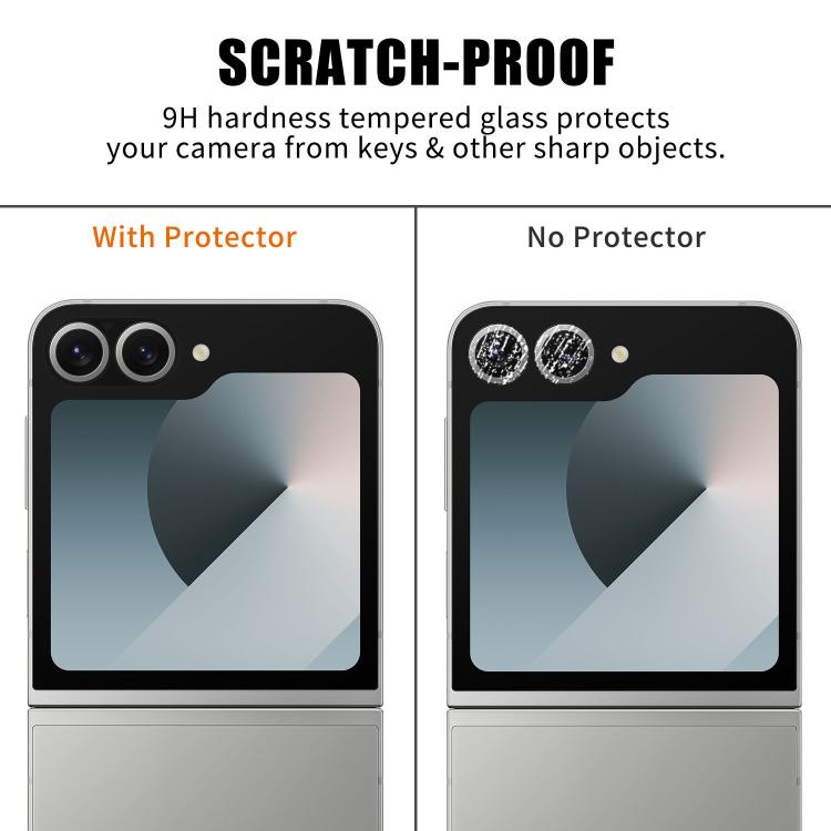 For Samsung Galaxy Z Flip6 Kalebol Transparent HD Anti-Fingerprint AR Integrated Camera Lens Tempered Glass Film