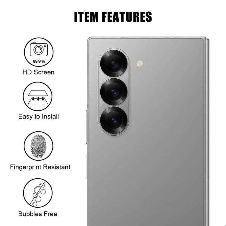 For Samsung Galaxy Z Fold6 Kalebol Transparent HD Anti-Fingerprint AR Integrated Camera Lens Tempered Glass Film