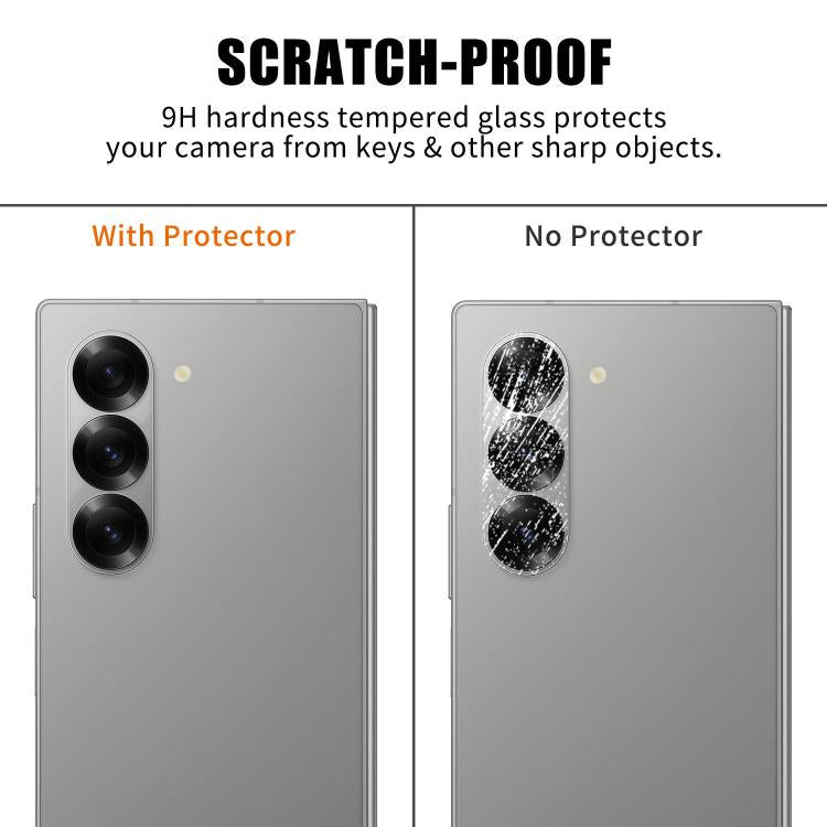 For Samsung Galaxy Z Fold6 Kalebol Transparent HD Anti-Fingerprint AR Integrated Camera Lens Tempered Glass Film